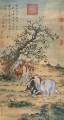 Lang brillant grands chevaux vieux Chine encre Giuseppe Castiglione ancienne Chine à l’encre